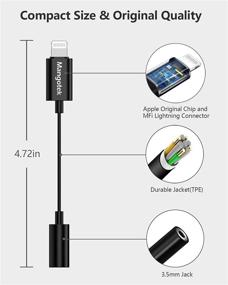 img 1 attached to Сертифицированный Apple MFi адаптер Lightning к разъему 3,5 мм для наушников для серии iPhone 12/11 - аудио-адаптер высокого качества с входом для микрофона.