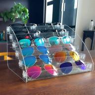 organize and showcase your sunglasses in style with minesign clear eyeglasses display case: 6 layer eyewear storage tray and tabletop holder stand logo