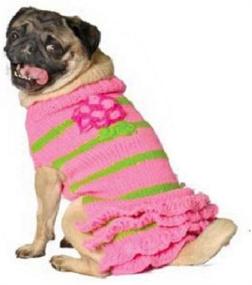 img 1 attached to 🌸 XX-Large Pink Flower Skirt Dog Sweater by Chilly Dog