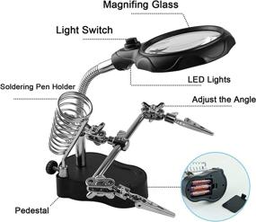 img 1 attached to 🔍 Miniature Alligator Soldering Magnifier with Magnification