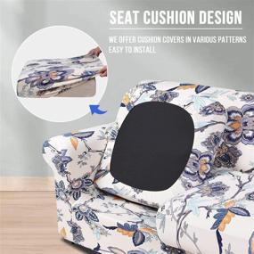 img 3 attached to 🌼 Transform your Armchair with hyha Printed Couch Chair Cover - Vintage Flower Floral Pattern Sofa Cover