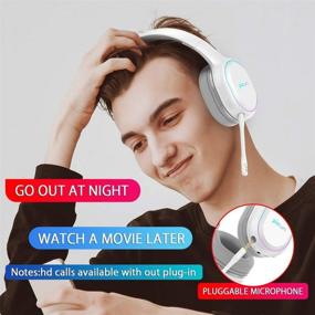 img 3 attached to SLuB Over Ear Bluetooth Headphones - Wireless/Wired/TF, 60H Play Time, Mic, Hi-Fi Deep Bass HD Stereo, Sports ANC, Foldable Headset for Cell Phone/PC