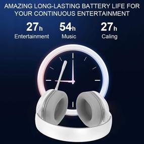 img 2 attached to SLuB Over Ear Bluetooth Headphones - Wireless/Wired/TF, 60H Play Time, Mic, Hi-Fi Deep Bass HD Stereo, Sports ANC, Foldable Headset for Cell Phone/PC