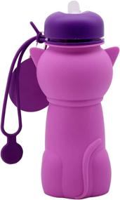 img 3 attached to 🧃 Kid's Collapsible Water Bottle - Portable, Leak-Proof, Roll Up Silicone Design - BPA Free & Unique Appearance