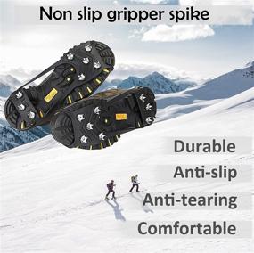 img 1 attached to Alovexiong M/L Size 2 Pairs of Anti-Slip Snow Ice Cleats: Premium Traction Gear for Outdoor Adventures, Hiking, and Slippery Conditions