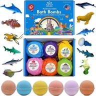 🐬 sea animal surprise bath bombs for kids - safe & natural gift set - girls & boys - multicolored organic bubble bath - made in usa logo