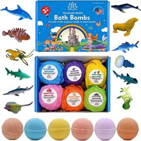 img 4 attached to 🐬 SEA Animal Surprise Bath Bombs for Kids - Safe & Natural Gift Set - Girls & Boys - Multicolored Organic Bubble Bath - Made in USA