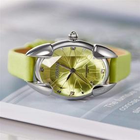 img 2 attached to 💎 Stylish SURVAN Japanese-Quartz Women's Watch with Rhombus Polyhedral Design and Satin Strap