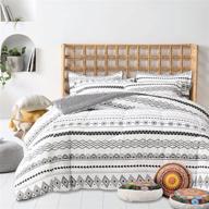🛏️ transform your bedroom with the flysheep bed in a bag 7-piece queen size set: black n white bohemian geometric aztec style logo