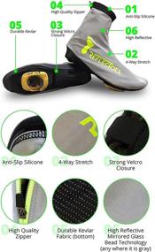 img 3 attached to 🚴 ReflecToes Version 2: Full Reflective Winter Cycling Shoe Covers - Waterproof, Windproof, Rear Zipper - Men & Women