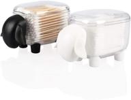 🐑 agirlvct cotton ball and q-tip holder set - acrylic dispenser and organizer for bathroom storage, swabs, floss, makeup, jewelry - perfect bedroom gift for girls - cute 2 pcs sheep design logo