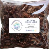 🧶 premium organic hand-dyed brown kid mohair locks wool fiber - ideal for doll hair, wigs, felting, blending, spinning, and wall hangings - 1 ounce logo
