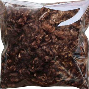 img 2 attached to 🧶 Premium Organic Hand-Dyed Brown KID MOHAIR LOCKS Wool Fiber - Ideal for Doll Hair, Wigs, Felting, Blending, Spinning, and Wall Hangings - 1 Ounce