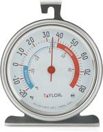 🌡️ taylor precision 5924 kitchen refrigerator and freezer thermometer - large dial, 3 inch silver logo