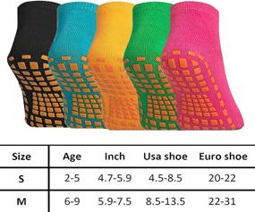 img 1 attached to Highly Slip-Resistant Trampoline Ankle Grip Socks - Set of 5 Pairs for Boys, Girls, Toddlers, and Kids