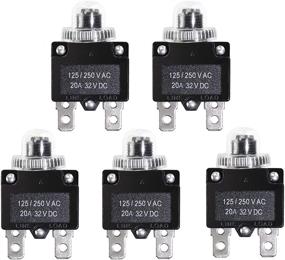 img 2 attached to 💡 10PCS 20Amp Circuit Breakers by Fuzbaxy with Push Button Reset, Quick Connect Terminals, Waterproof Button Cap