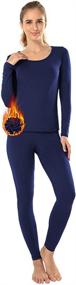 img 4 attached to 👚 Women's MANCYFIT Thermal Underwear Long Johns Set - Fleece Lined, Ultra Soft, Scoop Neck