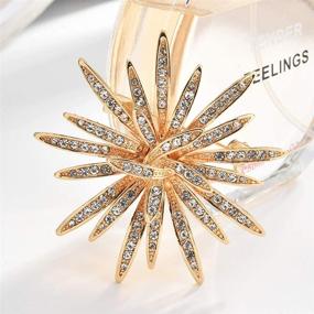 img 3 attached to Women's GYAYU Gold Tone Brooch Pins with Austria Rhinestone Crystal Accents - Stylish Jewelry