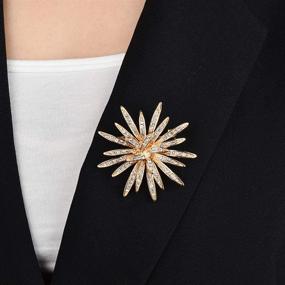 img 1 attached to Women's GYAYU Gold Tone Brooch Pins with Austria Rhinestone Crystal Accents - Stylish Jewelry