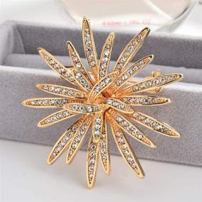 img 2 attached to Women's GYAYU Gold Tone Brooch Pins with Austria Rhinestone Crystal Accents - Stylish Jewelry