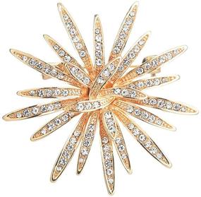 img 4 attached to Women's GYAYU Gold Tone Brooch Pins with Austria Rhinestone Crystal Accents - Stylish Jewelry