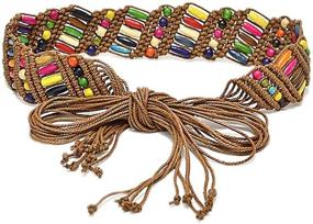 img 4 attached to Chic and Vibrant: Viva Fancy Bohemia Women's 🌈 Colorful Woven Belt Wax Rope Skirt Dress Belts WD562