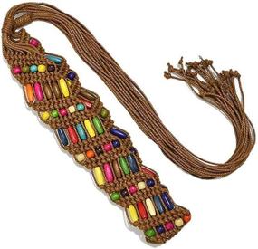 img 3 attached to Chic and Vibrant: Viva Fancy Bohemia Women's 🌈 Colorful Woven Belt Wax Rope Skirt Dress Belts WD562