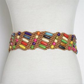 img 2 attached to Chic and Vibrant: Viva Fancy Bohemia Women's 🌈 Colorful Woven Belt Wax Rope Skirt Dress Belts WD562