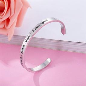 img 2 attached to CERSLIMO Bracelets: Empowering Graduation Gifts for Women, Teens, and Girls - Personalized Inspire Quotes Cuff Bangle Friendship Jewelry - Uplifting Encouragement Gift for Her