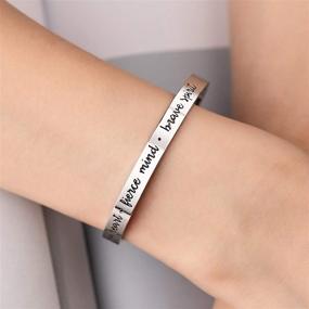 img 1 attached to CERSLIMO Bracelets: Empowering Graduation Gifts for Women, Teens, and Girls - Personalized Inspire Quotes Cuff Bangle Friendship Jewelry - Uplifting Encouragement Gift for Her