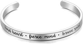 img 4 attached to CERSLIMO Bracelets: Empowering Graduation Gifts for Women, Teens, and Girls - Personalized Inspire Quotes Cuff Bangle Friendship Jewelry - Uplifting Encouragement Gift for Her