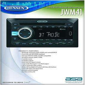 img 2 attached to 🔊 Jensen JWM41 2-зонная стереосистема настенного монтажа с 2 динамиками | AM/FM, DVD, CD, USB, Bluetooth | Выходная мощность динамиков 4X 6 ватт | Воспроизведение CD, DVD, MP3, WMA и многое другое