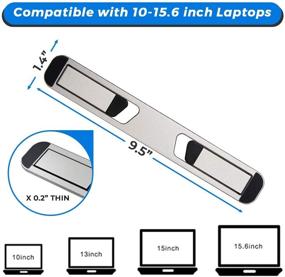 img 3 attached to 📱 Aluminum Foldable Laptop Riser Stand for MacBook, MacBook Air, iPad, HP, and More - Portable Laptop Stand for 10”-16” Models - Non-Skid Feet, Self-Adhesive Design