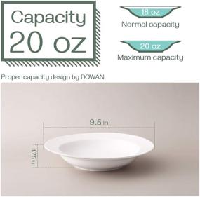 img 2 attached to 🍝 DOWAN Porcelain Pasta Bowls - Elegant and Functional Dishware for Delicious Ounces of Pasta