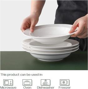 img 1 attached to 🍝 DOWAN Porcelain Pasta Bowls - Elegant and Functional Dishware for Delicious Ounces of Pasta