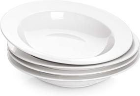 img 4 attached to 🍝 DOWAN Porcelain Pasta Bowls - Elegant and Functional Dishware for Delicious Ounces of Pasta