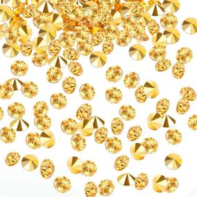 img 4 attached to 💎 10,000 Gold 3mm Acrylic Diamond Rhinestones | Clear Wedding Table Scatter Confetti Crystals for Table Centerpiece, Wedding & Bridal Shower Decorations, Vase Beads
