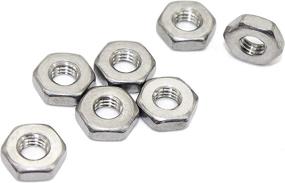 img 3 attached to 🔩 100 Pcs 8-32 Coarse Thread Hex Nut, 18-8 Stainless Steel, Silver Tone Hexagon Nut - High-Quality and Durable