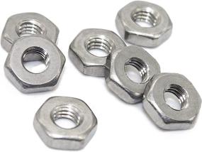 img 4 attached to 🔩 100 Pcs 8-32 Coarse Thread Hex Nut, 18-8 Stainless Steel, Silver Tone Hexagon Nut - High-Quality and Durable