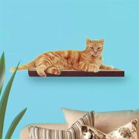 img 2 attached to 🐱 Uniquely Crafted Espresso Way Basics Cat Scratcher Floating Wall Shelf: Sustainable, Non-Toxic zBoard Paperboard Design