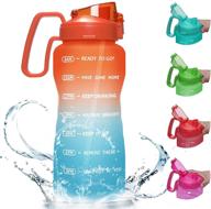 💧 gallon water bottle with straw: keepto motivational jug, bpa free & convenient handle logo