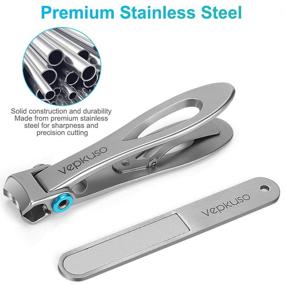img 1 attached to 💅 Vepkuso Thick Toenail Clipper - Wide Jaw Opening Stainless Steel Cutter for Thick Nails: Extra Large Trimmer with Nail File for Men & Women