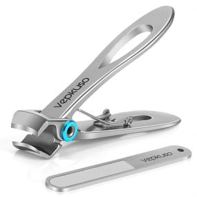 img 4 attached to 💅 Vepkuso Thick Toenail Clipper - Wide Jaw Opening Stainless Steel Cutter for Thick Nails: Extra Large Trimmer with Nail File for Men & Women