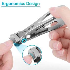 img 2 attached to 💅 Vepkuso Thick Toenail Clipper - Wide Jaw Opening Stainless Steel Cutter for Thick Nails: Extra Large Trimmer with Nail File for Men & Women