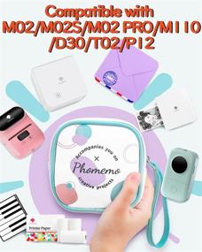 img 3 attached to 👜 Phomemo Protective Carry Bag for M110/D30/P12 Label Maker and M02/M02S/M02 Pro/T02 Mini Photo Pocket Printer: Waterproof PU Leather Bag for Wireless Thermal Printer and Self-Adhesive Paper. Multi-purpose Snack Bag, Fashionable Purse, Women's Wallet Handbag. Perfect Gift for Friends, Families, Parents, Colleagues, and Wife.