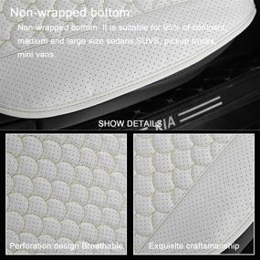 img 1 attached to 🚗 Xhyang Universal Breathable PU Leather Car Seat Protector: White Front Seat Covers with Anti-Slip Cushions - Ultimate Protection for 95% Car Seats