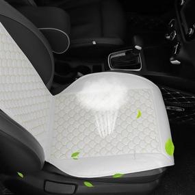 img 2 attached to 🚗 Xhyang Universal Breathable PU Leather Car Seat Protector: White Front Seat Covers with Anti-Slip Cushions - Ultimate Protection for 95% Car Seats