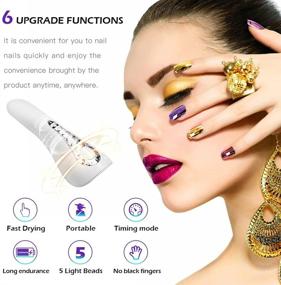 img 2 attached to 💅 Mini Wireless UV Nail Lamp, Handheld LED Nail Light, Rechargeable Portable Nail Dryer, Fast-dry Nail Polish Curing Lamp, Dolphin-shaped Nail Dryer Machine for DIY & Salon Manicure