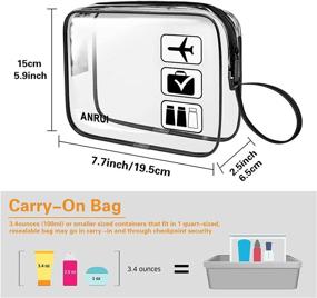 img 2 attached to 🧳 ANRUI 3pcs TSA-Approved Clear Travel Toiletry Bag With Handle Strap: Carry-On Liquids Organizer for Women and Men