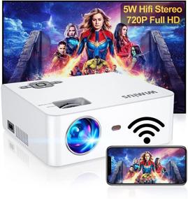 img 4 attached to 📽️ Enhanced Full HD 1080P Mini WiFi Projector for Outdoor Movies, with Wireless Video Streaming, 300" Display & Zoom - Ideal for Home Theater, TV Stick, iOS Android PC PS4 HDMI USB Compatible